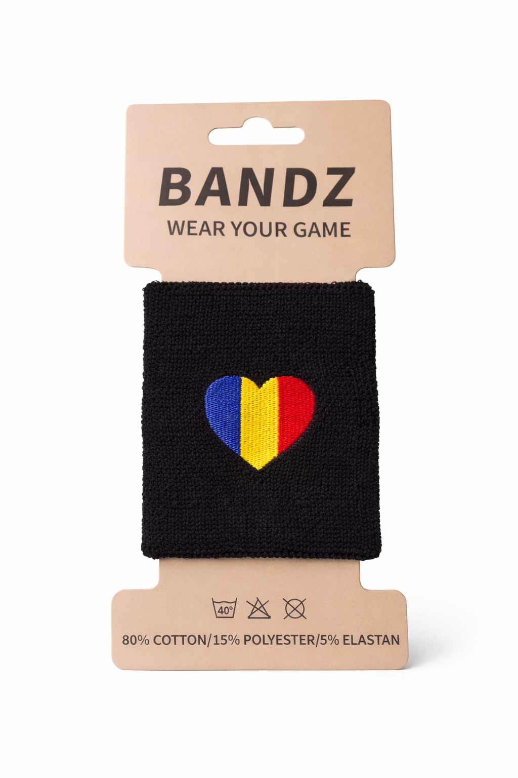Bandz Padel Wristband Black/Romania Flag