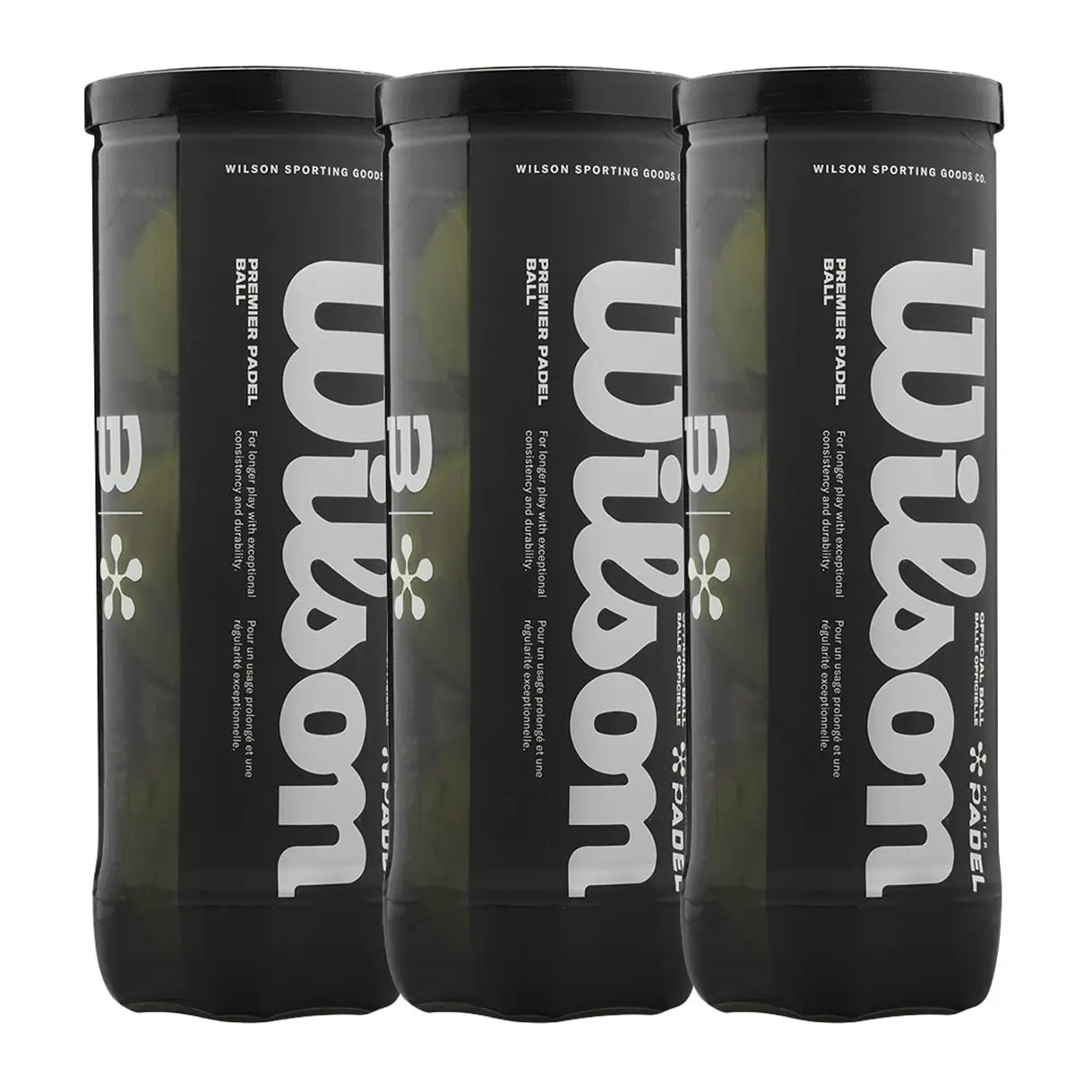 TRIPACK OF 3 WILSON PREMIER PADEL 3-BALL CANISTERS